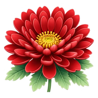 chrysanthemum flower red sticker