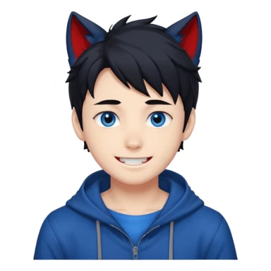 Wolf Anime Boy Red Smile sticker