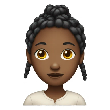 a head of a black girl with braids sticker