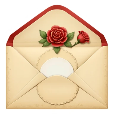 Cream-colored romantic Letter Envelope  sticker