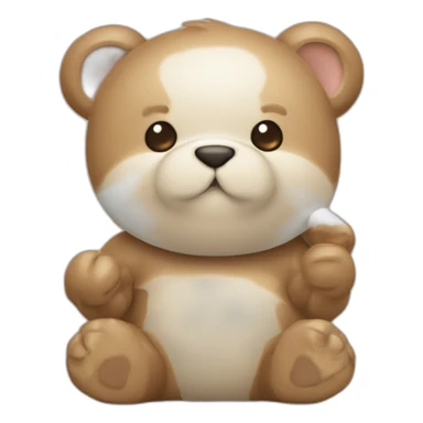 Petitnounours avec une mitraillette et des blessure sticker