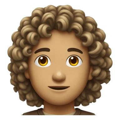 Joven mulato con rizos fumando sticker