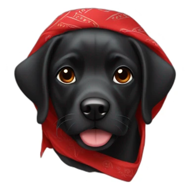 black-dog-face-red-bandana sticker