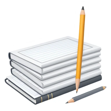 Stack of essay papers with pencil sticker