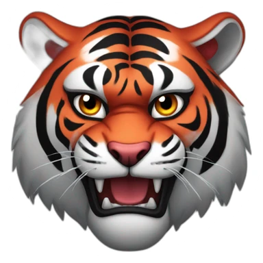 black angry red gloomy tiger sticker