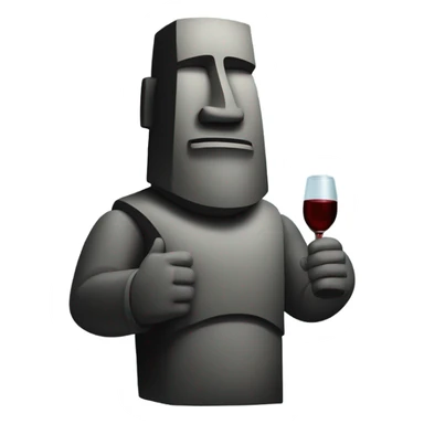 moai with wine sticker