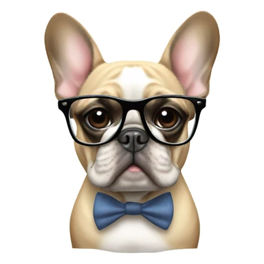 French bulldog with glasses sticker