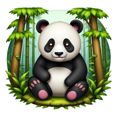 panda hidden in florest sticker