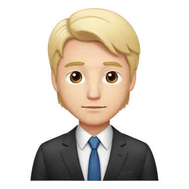 cartoon man with blonde hair in business suit sticker