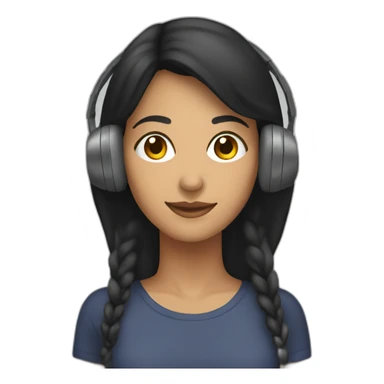 Female latina headphones user sticker