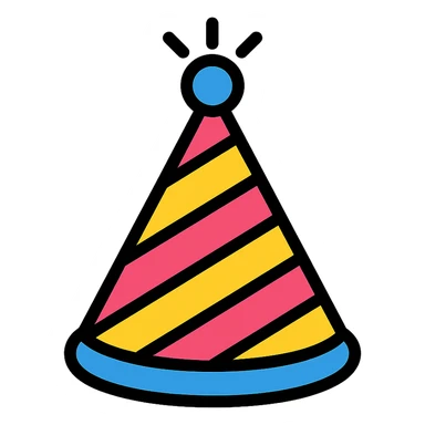 colored party hat icon sticker