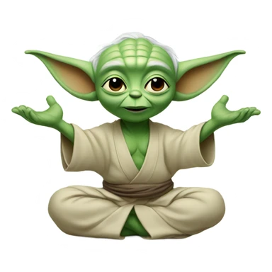 Yoda yoga smiling  sticker