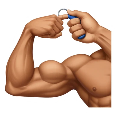 hand biceps measure with tape sticker