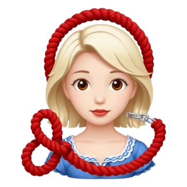cute suze with red and white rope and floral decoratons sticker