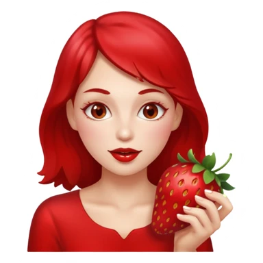 the woman eating strawberries
 sticker