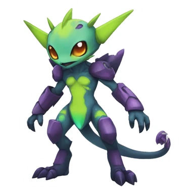 cute cool edgy colorful ethereal alien punk Digimon-Fakemon-animal full body sticker