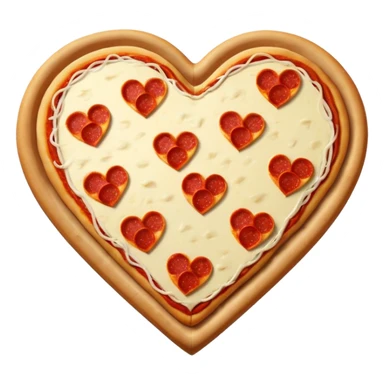 Heart shape pizza sticker