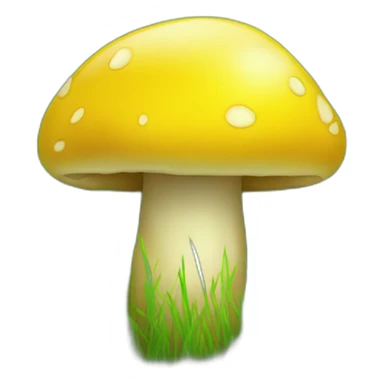 yellow mashroom in green grass sticker