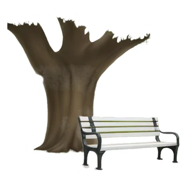 bench under a tree sticker