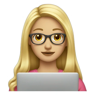 blonde-girl-long-hair-with-laptop-and-glasses sticker