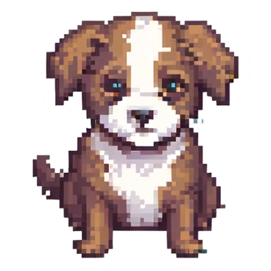 Toto the dog from Wizard of Oz, pixel art style sticker