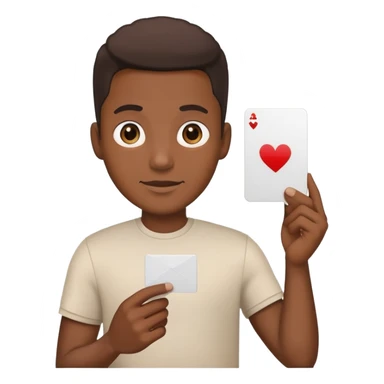 black man holding a card up in one hand sticker
