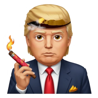 donald trump with a cigar sticker