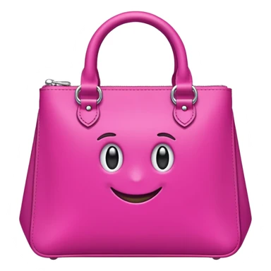 "Bolsa fucsia con asas, logo blanco de DRUNI PERFUMERÍAS, estilo emoji, fondo transparente" sticker