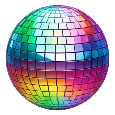 shiny disco ball with colorful reflections sticker