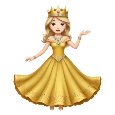 Fancy lady dancing with a crown sticker