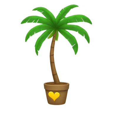 A heart and a small palm tree sticker