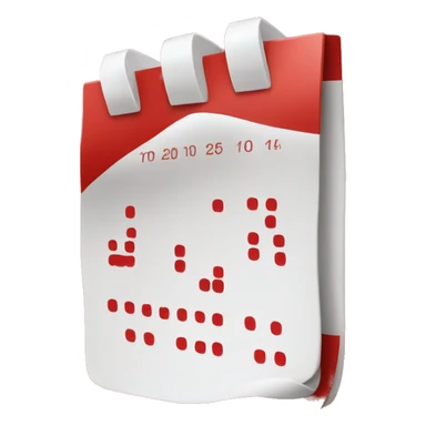 Red and white calendar icon sticker
