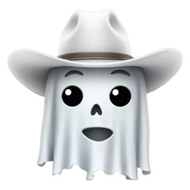 Ghost wearing cowboy hat sticker
