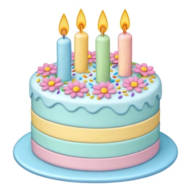 1 layer pastel birthday cake sticker