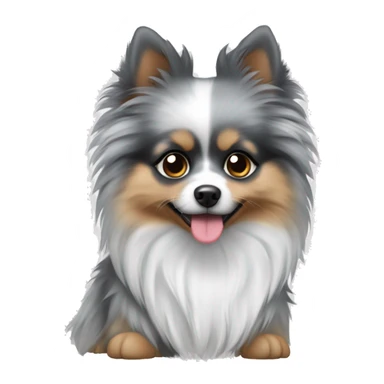 Blue merle Pomeranian with no white spots sticker