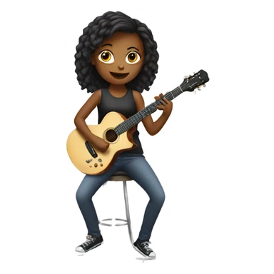 Girl playing a guitar sticker