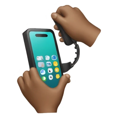 Holing a phone  sticker