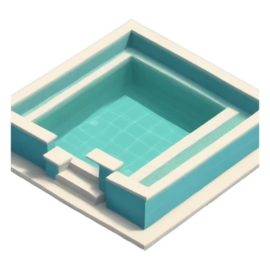 Square Swimming Pool with Steps inside sticker