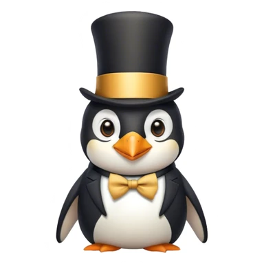 Penguin dancing with a top hat and elegant suit sticker