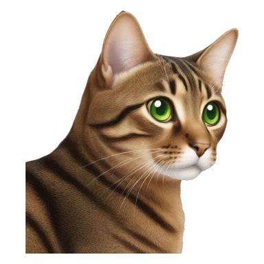 brown tabby cat with green eyes sticker