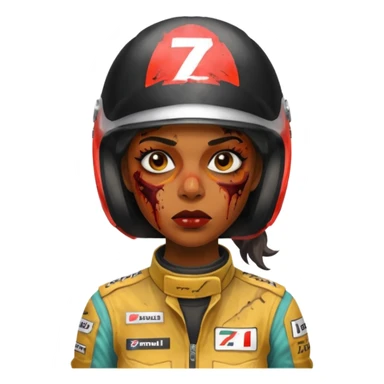black woman zombie formlua 1 racer sticker