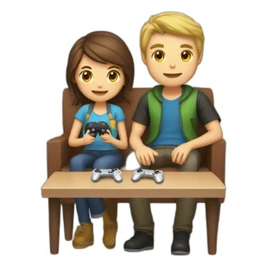 couple playing video game together sticker