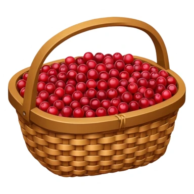 wicker basket with cranberries  sticker
