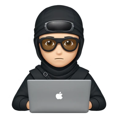 Ninja with sunglasses on laptop sticker