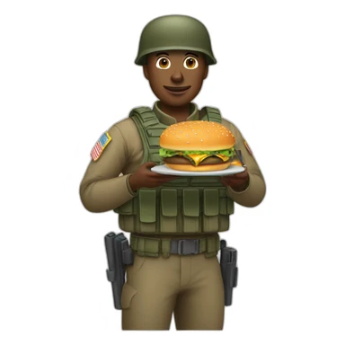 Soldat américain qui mange un burger sticker