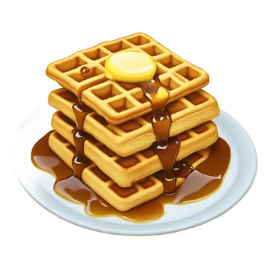 Waffles with syrup and butter  sticker