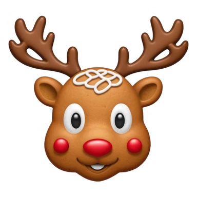 gingerbread cookie in reindeer head shape sticker