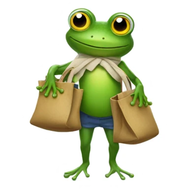 Frog with a bag sticker