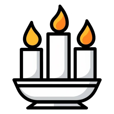 stylish three-candle holder with flames sticker