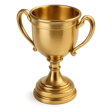 shiny gold trophy cup with sparkles, simple cartoon style, thick outline, designed for use as a YouTube channel emoji sticker